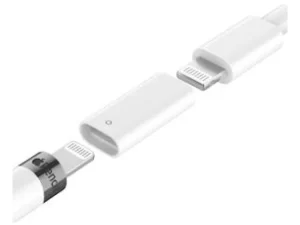 Apple Pencil (1st Generation) with charging adapter and extra tip, designed for iPads, shown on a clean white background