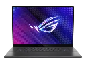 Asus Rog Zephyrus G16 GU605MI-U94070 laptop in Eclipse Grey, featuring Intel Core Ultra 9, 16GB RAM, 1TB SSD, and RTX 4070 8GB, with a 16" WQXGA OLED display.