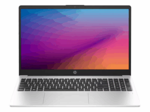 HP 250 G10 Notebook PC, featuring Intel Celeron N100, 4GB RAM, 256GB SSD, and a silver design, ideal for business and daily tasks.