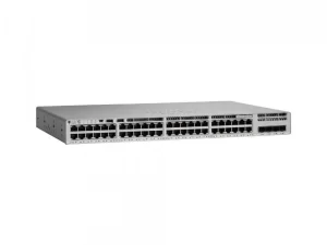 Cisco C9200L-48P-4X-E 48-port Layer 2 PoE+ Switch with 4 SFP+ Ports, ideal for enterprise network infrastructure