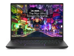 Alienware m16 R2 gaming laptop with Intel Core Ultra 7, NVIDIA RTX 4070, 16GB RAM, 1TB SSD, 16-inch QHD+ 240Hz display, and Dark Metallic Moon design.