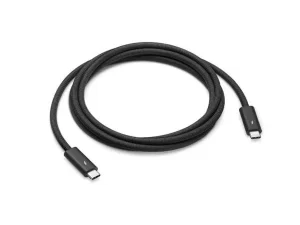 Apple Thunderbolt 4 Pro Cable 1.8M in black, designed for fast data transfer and high-quality video output, ideal for professional use.