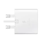 Samsung 45W USB-C Travel Adapter in black, designed for fast and efficient charging.